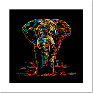 Abstract colourful elephant Posters and Art